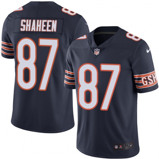 Men's Nike Chicago Bears #87 Adam Shaheen Navy Blue Team Color Vapor Untouchable Limited Player NFL Jersey - Ujersey