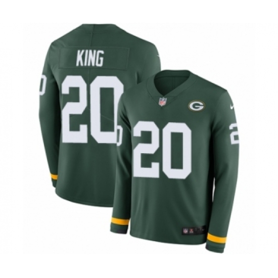 Youth Nike Green Bay Packers #20 Kevin King Limited Green Therma Long Sleeve NFL Jersey - Ujersey