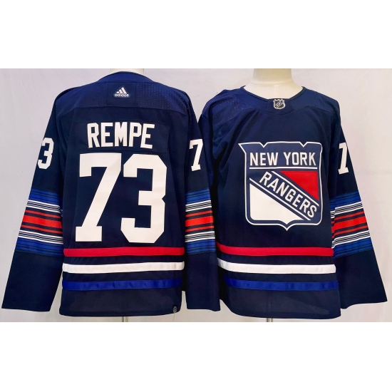 Men's New York Rangers #73 Matt Rempe Navy Alternate Authentic Jersey - Ujersey