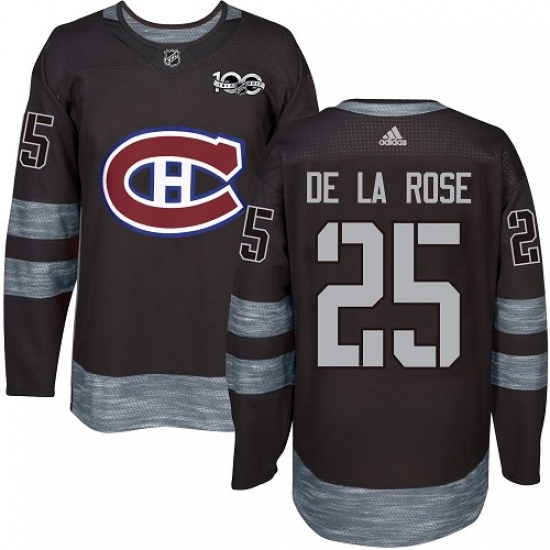 Men's Adidas Montreal Canadiens #25 Jacob de la Rose Premier Black 1917-2017 100th Anniversary NHL Jersey - Ujersey