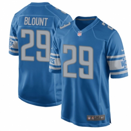 Men's Nike Detroit Lions #29 LeGarrette Blount Game Blue Team Color NFL Jersey - Ujersey