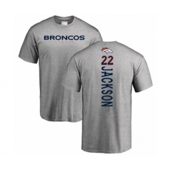 Football Denver Broncos #22 Kareem Jackson Ash Backer T-Shirt - Ujersey