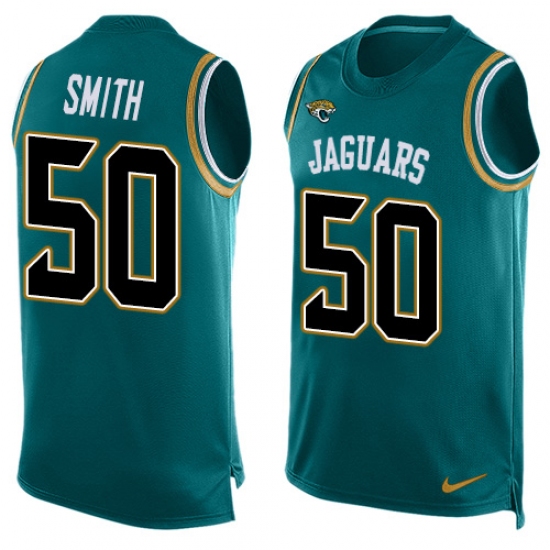 Men's Nike Jacksonville Jaguars #50 Telvin Smith Limited Teal Green Player Name & Number Tank Top NFL Jersey - Ujersey