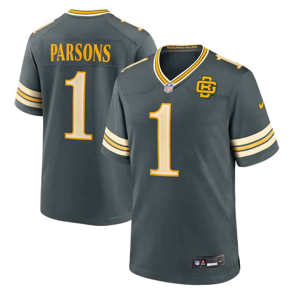 Men's Green Bay Packers Micah Parsons Nike Green 2026 Rivalries Collection Game Jersey - Ujersey