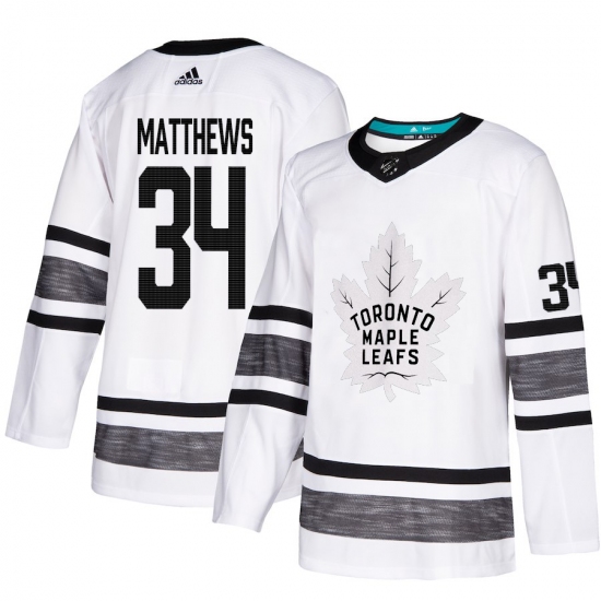 Men's Adidas Toronto Maple Leafs #34 Auston Matthews White 2019 All-Star Game Parley Authentic Stitched NHL Jersey