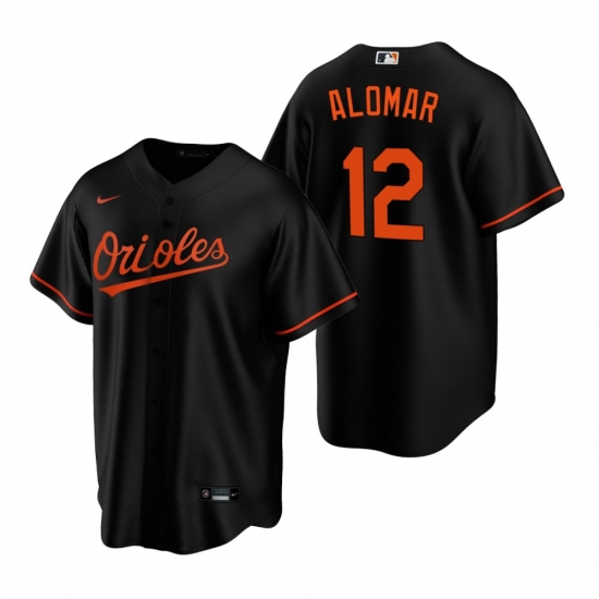 Men's Nike Baltimore Orioles #12 Roberto Alomar Black Alternate Stitched Baseball Jersey - Ujersey