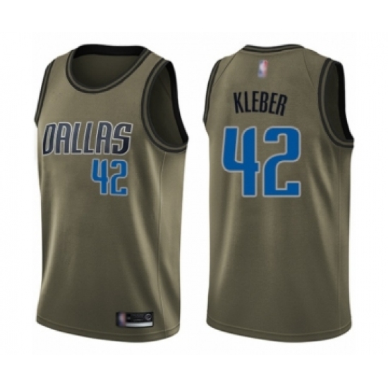 Men's Dallas Mavericks #42 Maxi Kleber Swingman Green Salute to Service Basketball Jersey