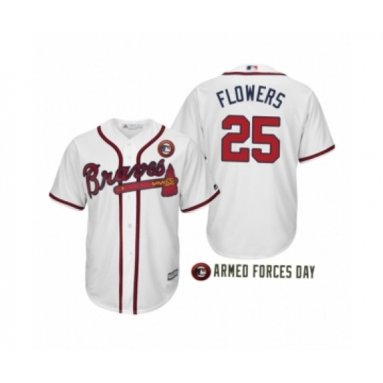 Women 2019 Armed Forces Day Tyler Flowers #25 Atlanta Braves White Jersey - Ujersey