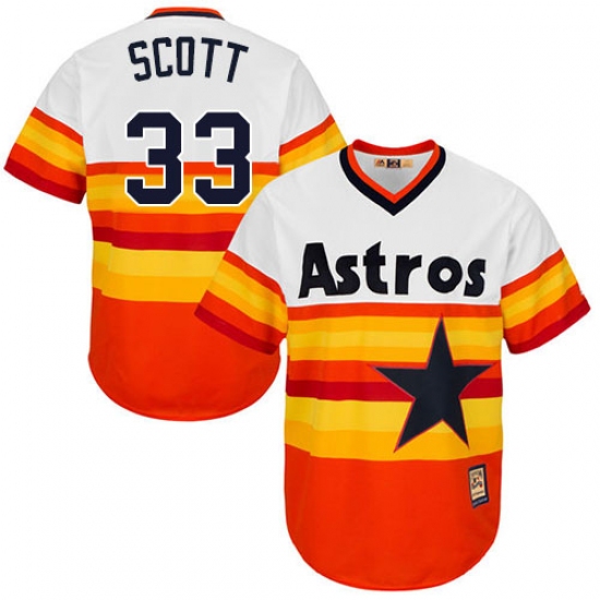 Men's Majestic Houston Astros #33 Mike Scott Authentic Orange Cooperstown MLB Jersey - Ujersey