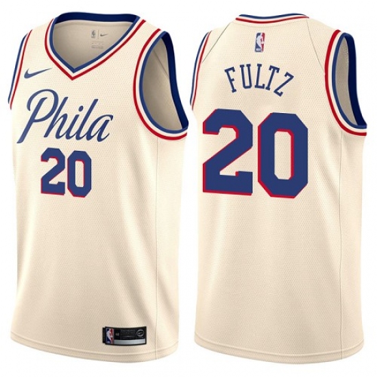 Youth Nike Philadelphia 76ers #20 Markelle Fultz Swingman Cream NBA Jersey - City Edition - ujerseystore