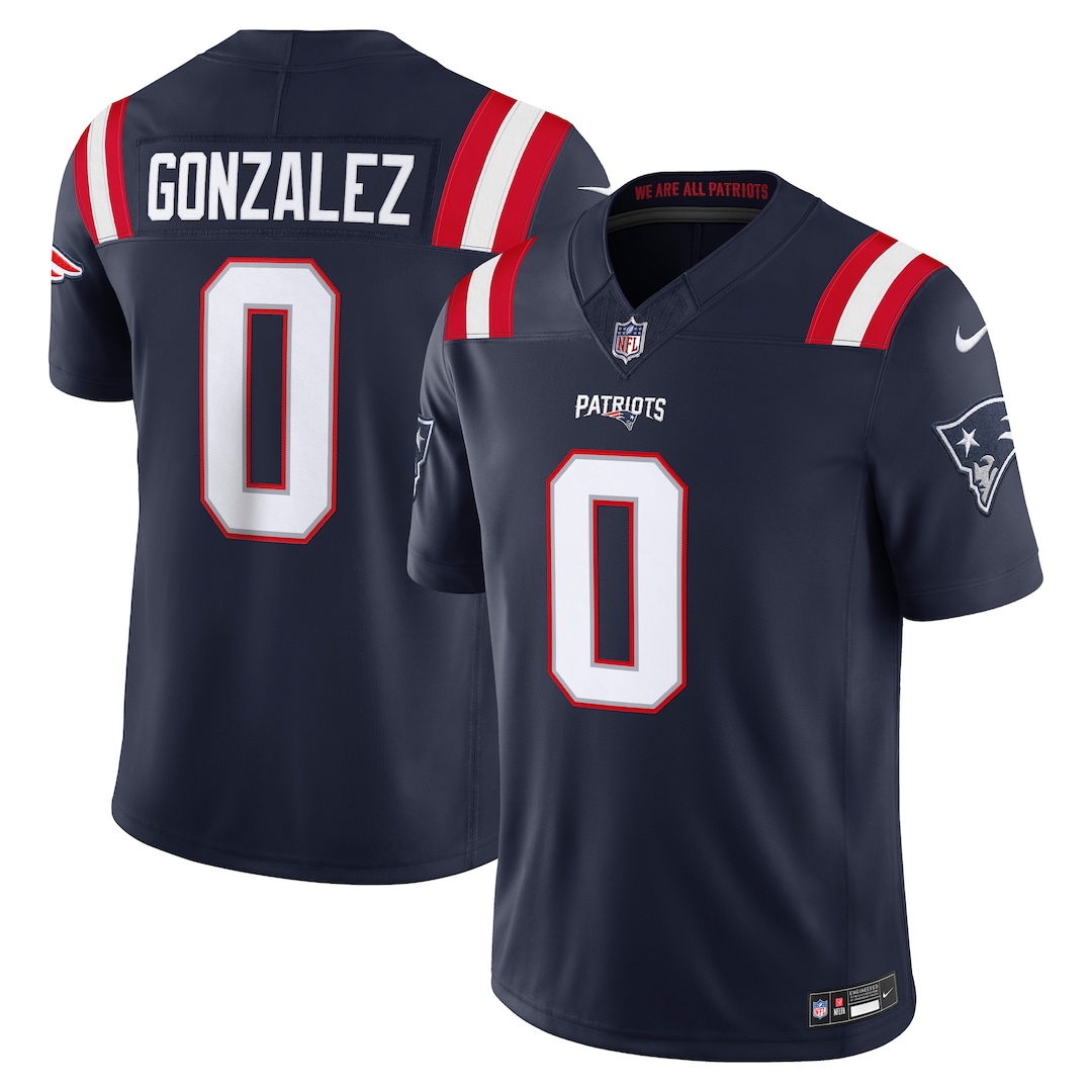 Men's New England Patriots Christian Gonzalez Nike Navy Team Vapor F.U.S.E. Stitched Limited Jersey