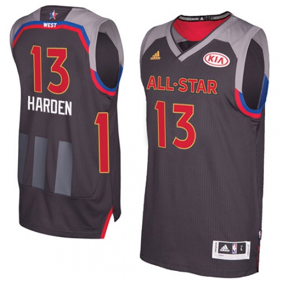 Men's Adidas Houston Rockets #13 James Harden Authentic Charcoal 2017 All Star NBA Jersey - Ujersey
