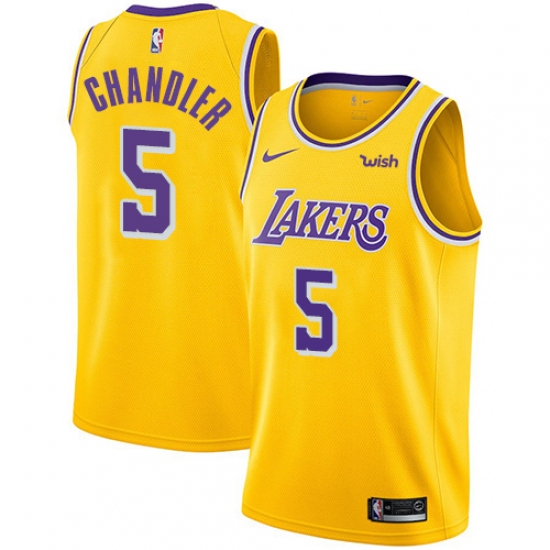 Men's Nike Los Angeles Lakers #5 Tyson Chandler Swingman Gold NBA Jersey - Icon Edition - Ujersey