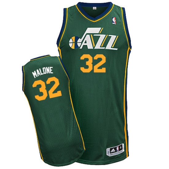 Men's Adidas Utah Jazz #32 Karl Malone Authentic Green Alternate NBA Jersey - Ujersey