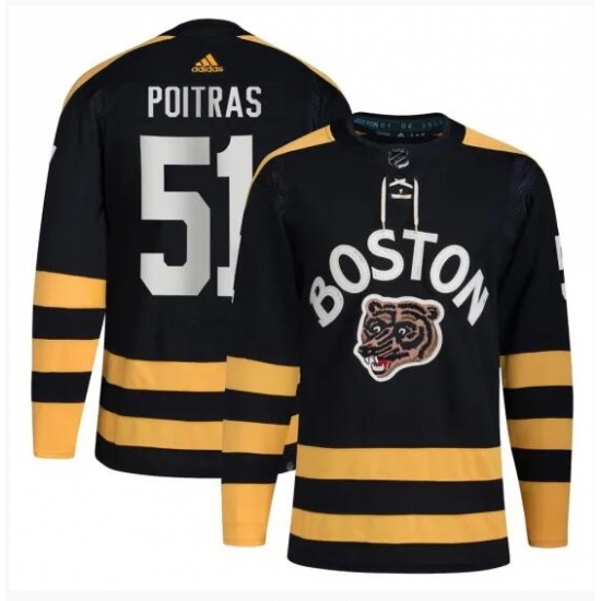 Men's Boston Bruins #51 Matthew Poitras Black Winter Classic Primegreen Stitched Jersey - Ujersey