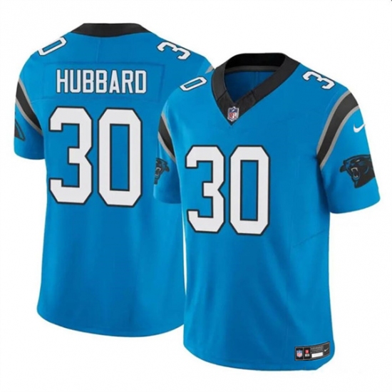 Men's Carolina Panthers #30 Chuba Hubbard Blue 2023 F.U.S.E. Vapor Limited Football Stitched Jersey - Ujersey