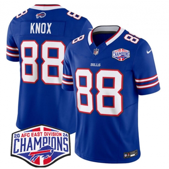 Men's Buffalo Bills #88 Dawson Knox Royal F.U.S.E. 2024 AFC East Division Champions Vapor Limited Stitched Football Jersey - Ujersey