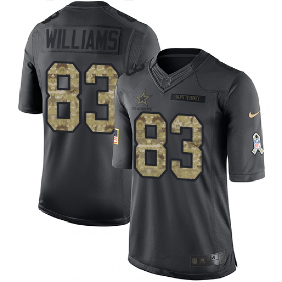 Men's Nike Dallas Cowboys #83 Terrance Williams Limited Black 2016 Salute to Service NFL Jersey - Ujersey