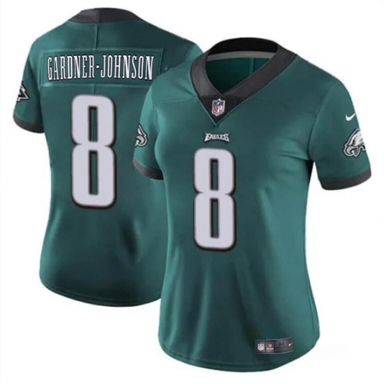 Women's Philadelphia Eagles #8 Chauncey Gardner-Johnson Green Vapor Untouchable Limited Football Stitched Jersey - Ujersey