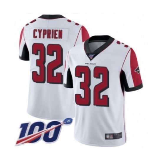 Youth Atlanta Falcons #32 Johnathan Cyprien White Vapor Untouchable Limited Player 100th Season Football Jersey - Ujersey