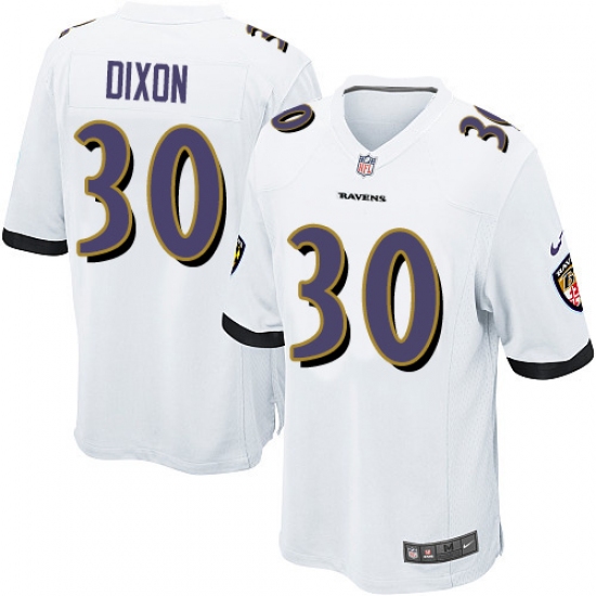 Men's Nike Baltimore Ravens #30 Kenneth Dixon Game White NFL Jersey - Ujersey