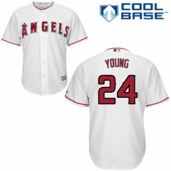 Men's Majestic Los Angeles Angels of Anaheim #24 Chris Young Replica White Home Cool Base MLB Jersey - Ujersey