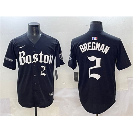 Men's Boston Red Sox #2 Alex Bregman Black Gothic Vapor Limited Stitched Baseball Jersey - Ujersey