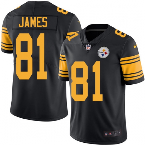 Youth Nike Pittsburgh Steelers #81 Jesse James Limited Black Rush Vapor Untouchable NFL Jersey - Ujersey