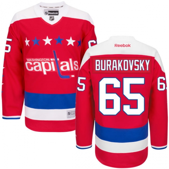 Men's Reebok Washington Capitals #65 Andre Burakovsky Authentic Red Third NHL Jersey - Ujersey