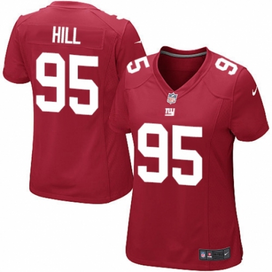 Women's Nike New York Giants #95 B.J. Hill Game Red Alternate NFL Jersey - Ujersey