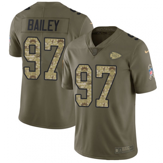 Men's Nike Kansas City Chiefs #97 Allen Bailey Limited Olive/Camo 2017 Salute to Service NFL Jersey - Ujersey