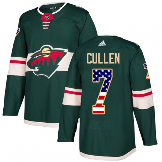 Youth Adidas Minnesota Wild #7 Matt Cullen Authentic Green USA Flag Fashion NHL Jersey - Ujersey