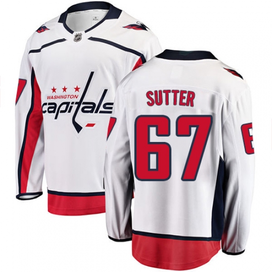 Youth Washington Capitals #67 Riley Sutter Fanatics Branded White Away Breakaway NHL Jersey - Ujersey