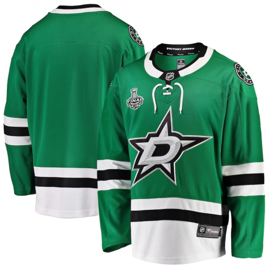 Men's Dallas Stars Blank Fanatics Branded Green 2020 Stanley Cup Final Bound Home Breakaway Jersey - Ujersey