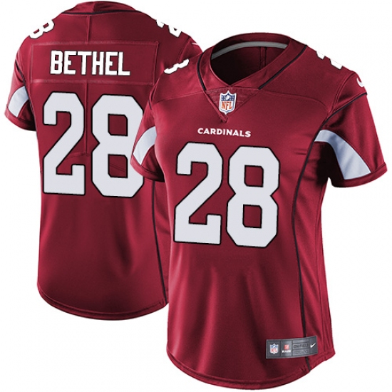 Women's Nike Arizona Cardinals #28 Justin Bethel Elite Red Team Color NFL Jersey - Ujersey