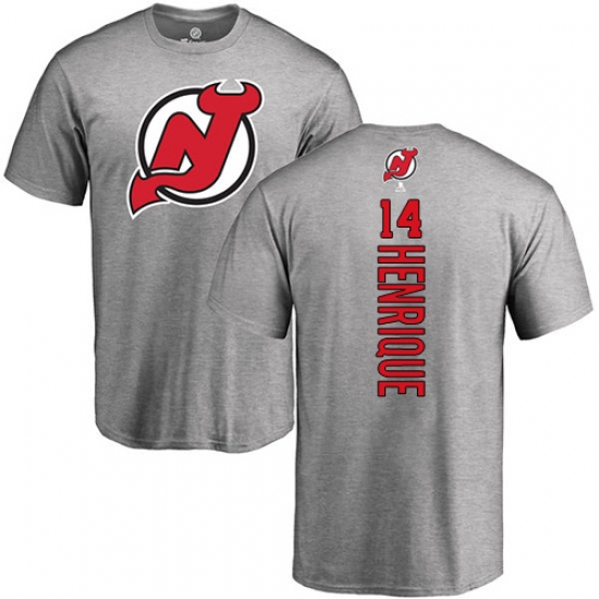 NHL Adidas New Jersey Devils #14 Adam Henrique Ash Backer T-Shirt - ujerseystore