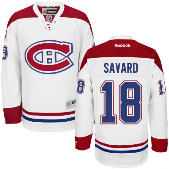 Men's Reebok Montreal Canadiens #18 Serge Savard Authentic White Away NHL Jersey - Ujersey