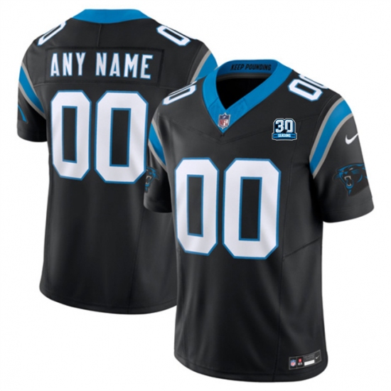 Men's Carolina Panthers Active Player Custom Black 2024 30th Anniversary Patch F.U.S.E. Vapor Limited Stitched Football Jersey - Ujersey