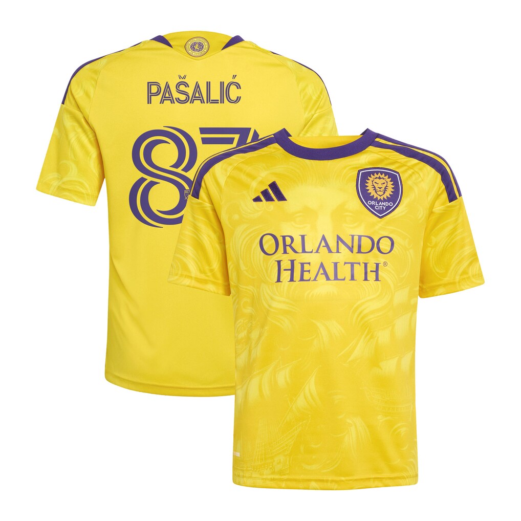 Youth Orlando City SC Marco Pašalić adidas Yellow 2026 Sunken Treasure Kit Replica Jersey - Ujersey