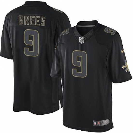 Men's Nike New Orleans Saints #9 Drew Brees Limited Black Impact NFL Jersey - Ujersey