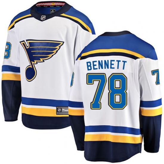 Men's St. Louis Blues #78 Beau Bennett Fanatics Branded White Away Breakaway NHL Jersey - Ujersey