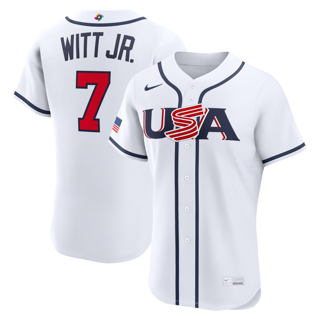Men's USA Baseball Bobby Witt Jr. Nike White 2026 World Baseball Classic Home Authentic Jersey - ujerseystore