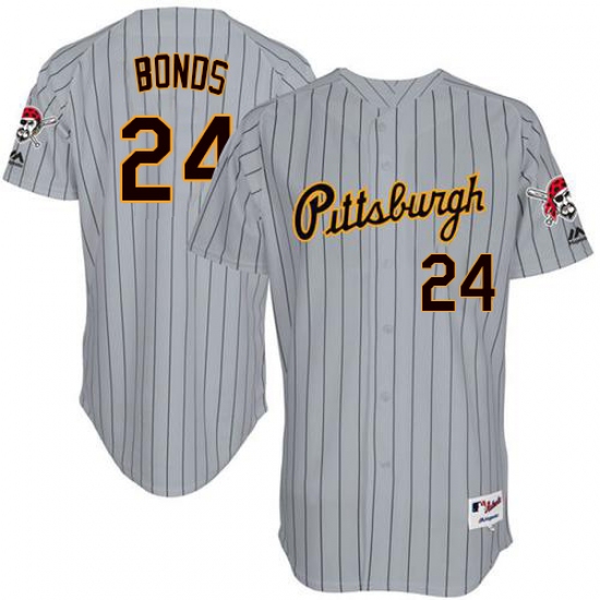 Men's Majestic Pittsburgh Pirates #24 Barry Bonds Authentic Grey 1997 Turn Back The Clock MLB Jersey - Ujersey