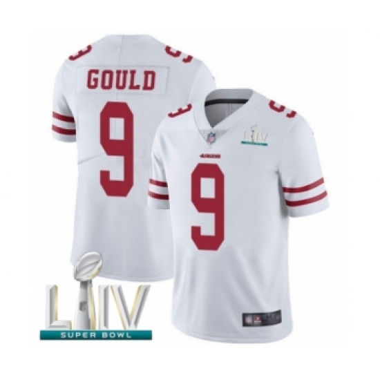 Youth San Francisco 49ers #9 Robbie Gould White Vapor Untouchable Limited Player Super Bowl LIV Bound Football Jersey - Ujersey