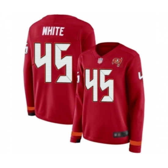 Women's Tampa Bay Buccaneers #45 Devin White Limited Red Therma Long Sleeve Football Jersey - Ujersey