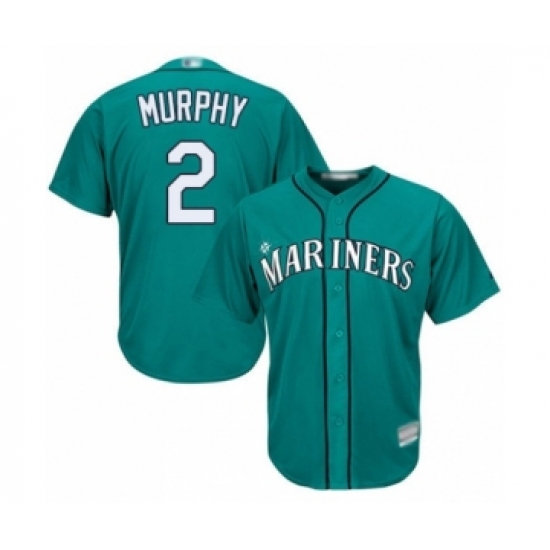 Youth Seattle Mariners #2 Tom Murphy Authentic Teal Green Alternate Cool Base Baseball Player Jersey - Ujersey
