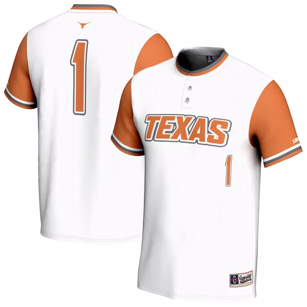 Youth GameDay Greats White Texas Longhorns Lightweight Softball Fashion Jersey