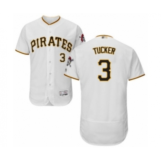 Men's Pittsburgh Pirates #3 Cole Tucker White Home Flex Base Authentic Collection Baseball Player Jersey - Ujersey