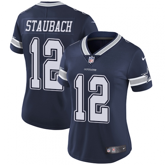 Women's Nike Dallas Cowboys #12 Roger Staubach Navy Blue Team Color Vapor Untouchable Limited Player NFL Jersey - Ujersey