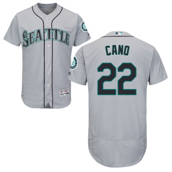 Men's Majestic Seattle Mariners #22 Robinson Cano Grey Road Flex Base Authentic Collection MLB Jersey - Ujersey